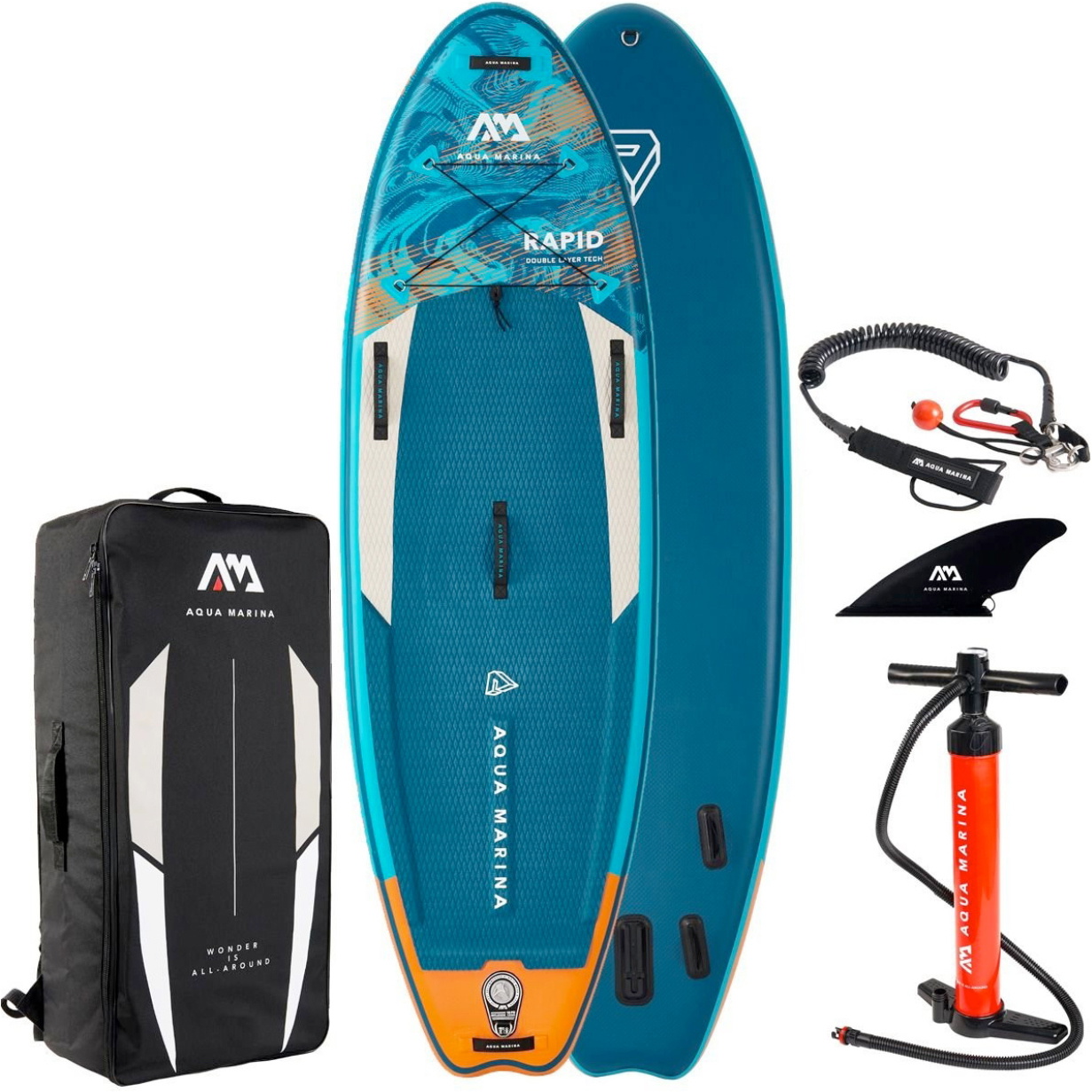 2026 Aqua Marina Rapid White water iSUP, 2.89m / 15cm With River Leash 46185